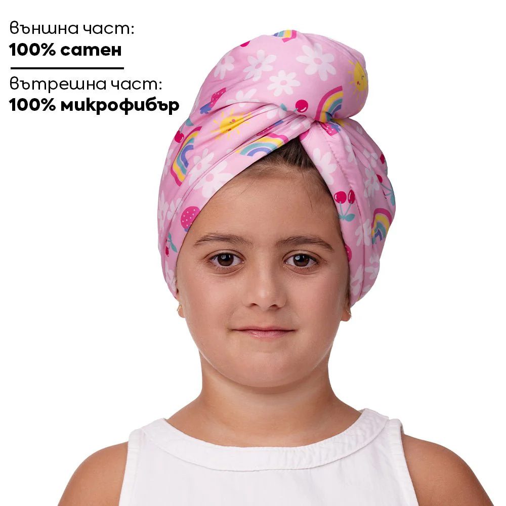 Кърпа за коса от сатен и микрофибър