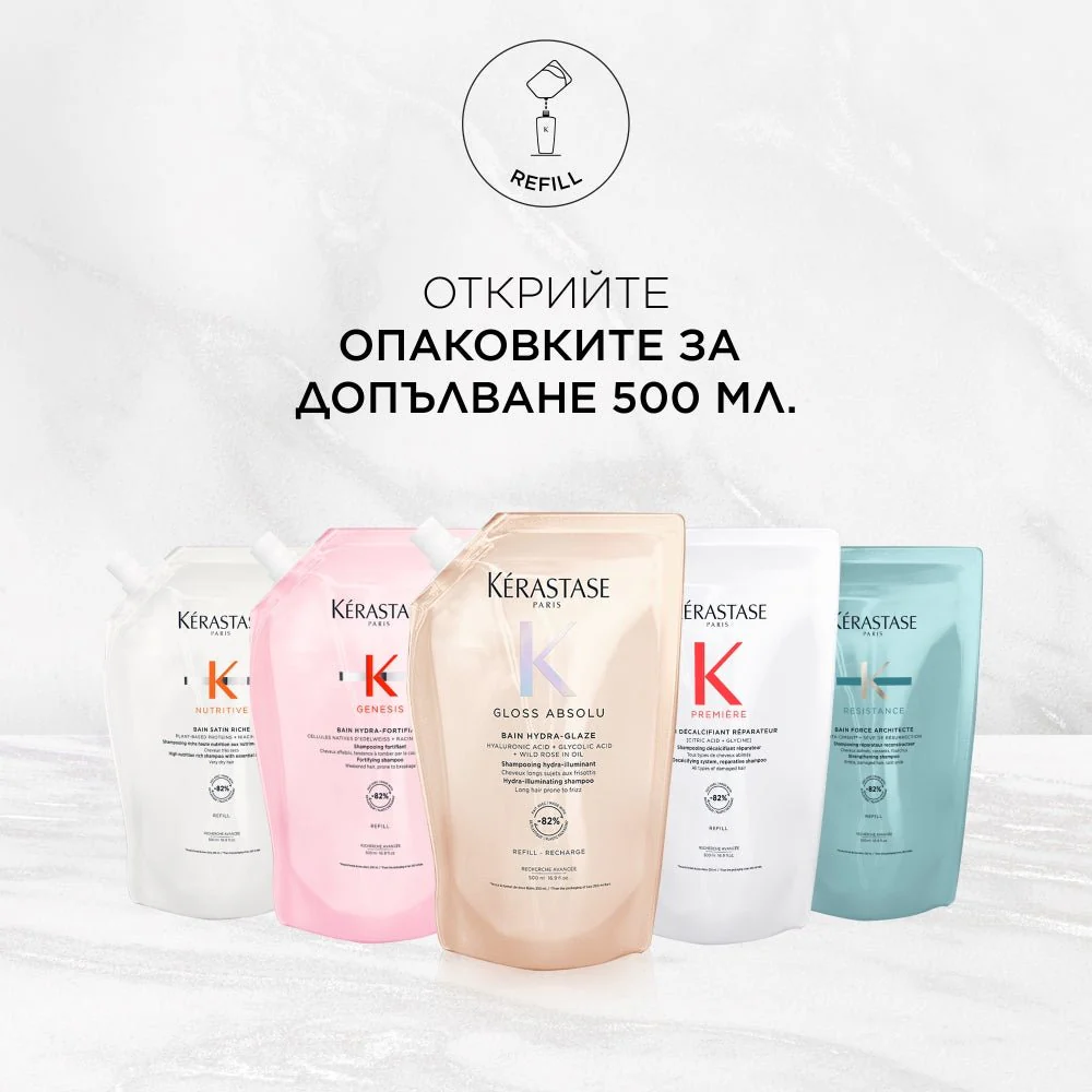 Пълнител за реконструиращ шампоан за слаба и безжизнена коса 500 мл - Image 6